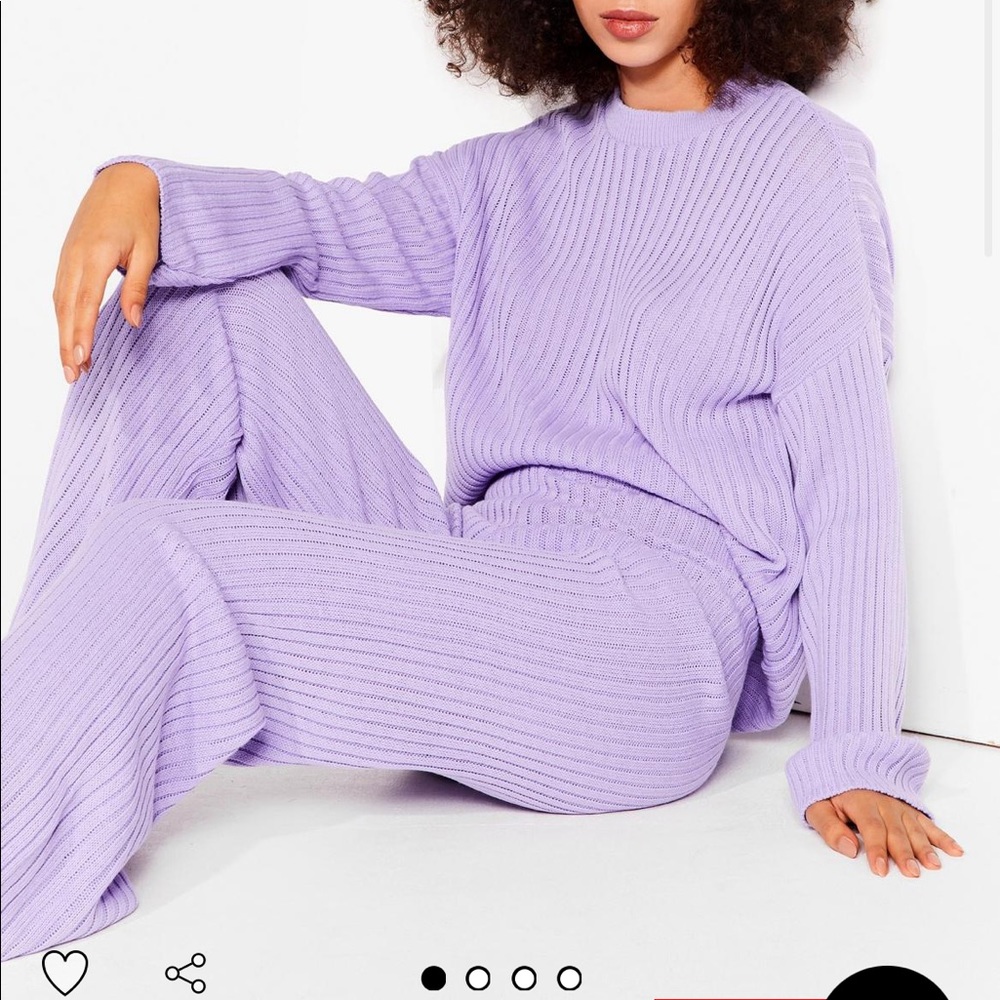 Nastygal Ribbed Knit Sweater and Pants Set